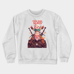 This Dad Slays - Father's Day Gift - Witcher Crewneck Sweatshirt